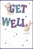 Brimming with cheerful optimism, this get well card offers a visual embrace that feels perfectly suited to North Finchley's friendly spirit. On the page, two adorable companions-a smiling teddy bear and a lively puppy-interact joyfully with bold, colourful lettering that proclaims 'Get Well' in vivid indigo and teal. Their energy bubbles over, inviting smiles even on cloudy local afternoons. Scattered stars in varying shades of blue and purple lend the scene an extra dash of hopefulness, reminiscent of dusk over Finchley's bustling high street. Every hand-drawn fur detail invites tactile comfort, almost as if you could reach out and share a gentle, reassuring pat. The soft cream background keeps the mood light, reinforcing the sense of calm that comes with thoughtful gestures. This card, much like a fresh bouquet from a local North Finchley florist, brings heartfelt comfort and encouragement to anyone on the path to feeling better, brightening recovery with genuine warmth.